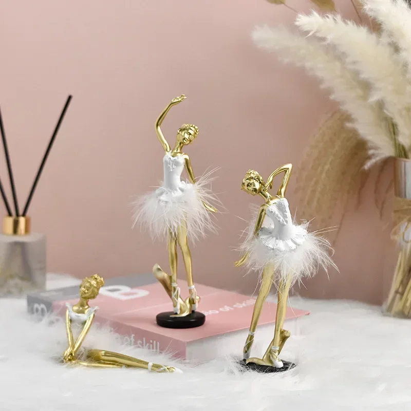 Scandinavische stijl Ballet Dans Ambachten Hars desktop model ornamenten Action figure standbeeld Collectie Home decor speelgoed Cadeau