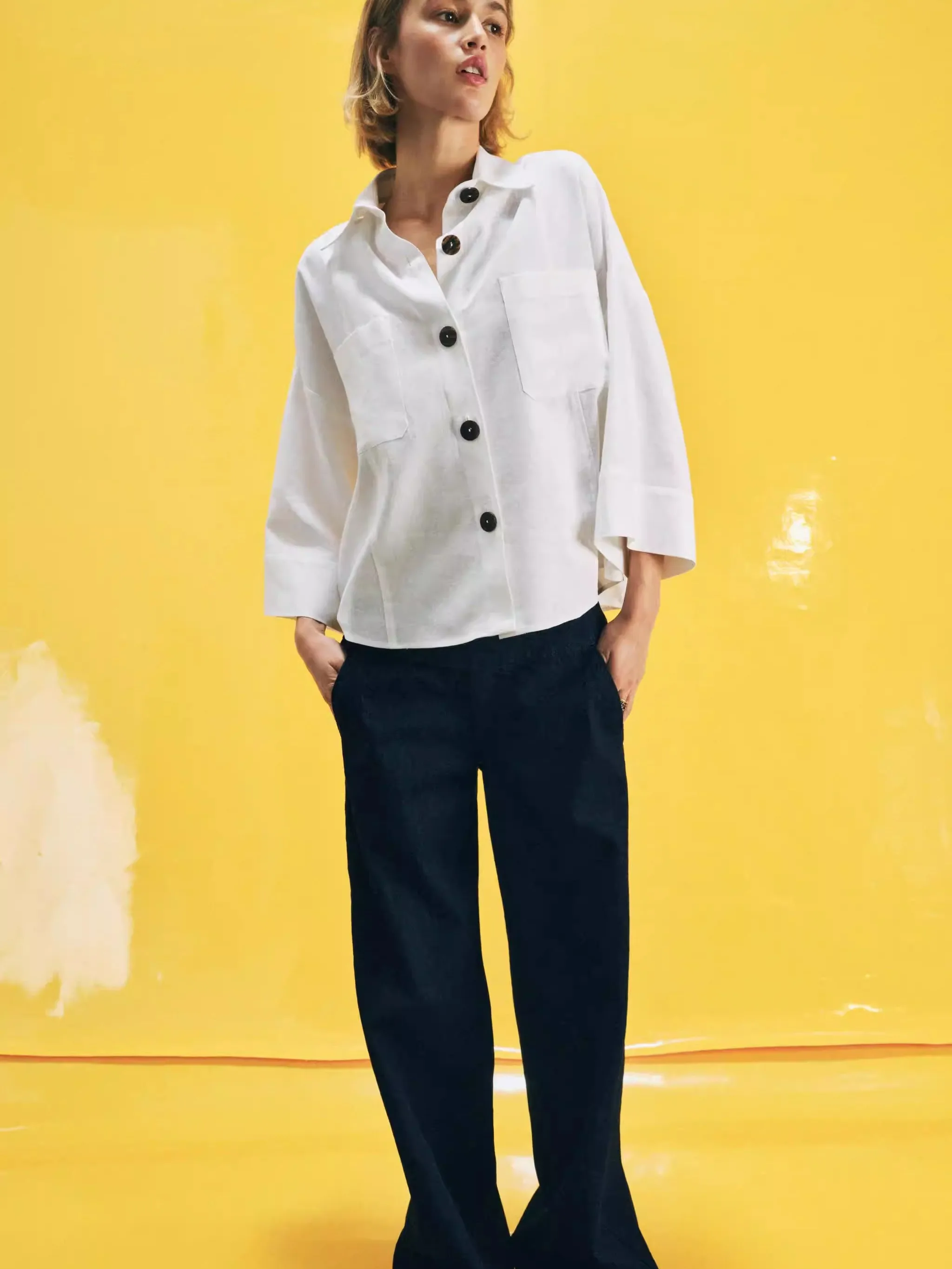 Spring New Arrival Women's Loose Casual Wide Sleeve Shirt Simple Collar Versatile ZA2026 Ethnic Stage Costume Ladies Fashion