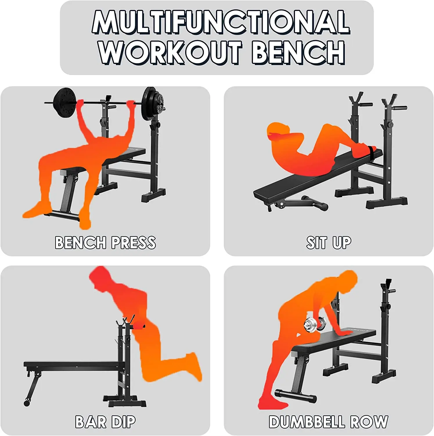 

Adjustable Metal Home Gym Workout Bench Press And Dumbbell Weight Bench Portable Dip Stands For Home Use2025 New