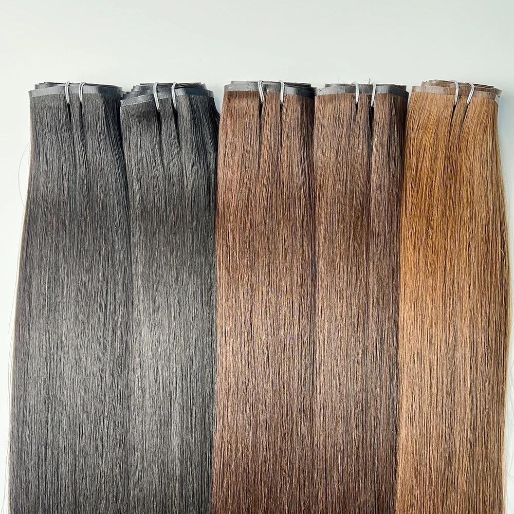 DIYOMO 160g Thick PU Clip in Human Hair Extensions Seamless Weft Tape Clip on for Thick Raw Hair Invisible Hair Extensions
