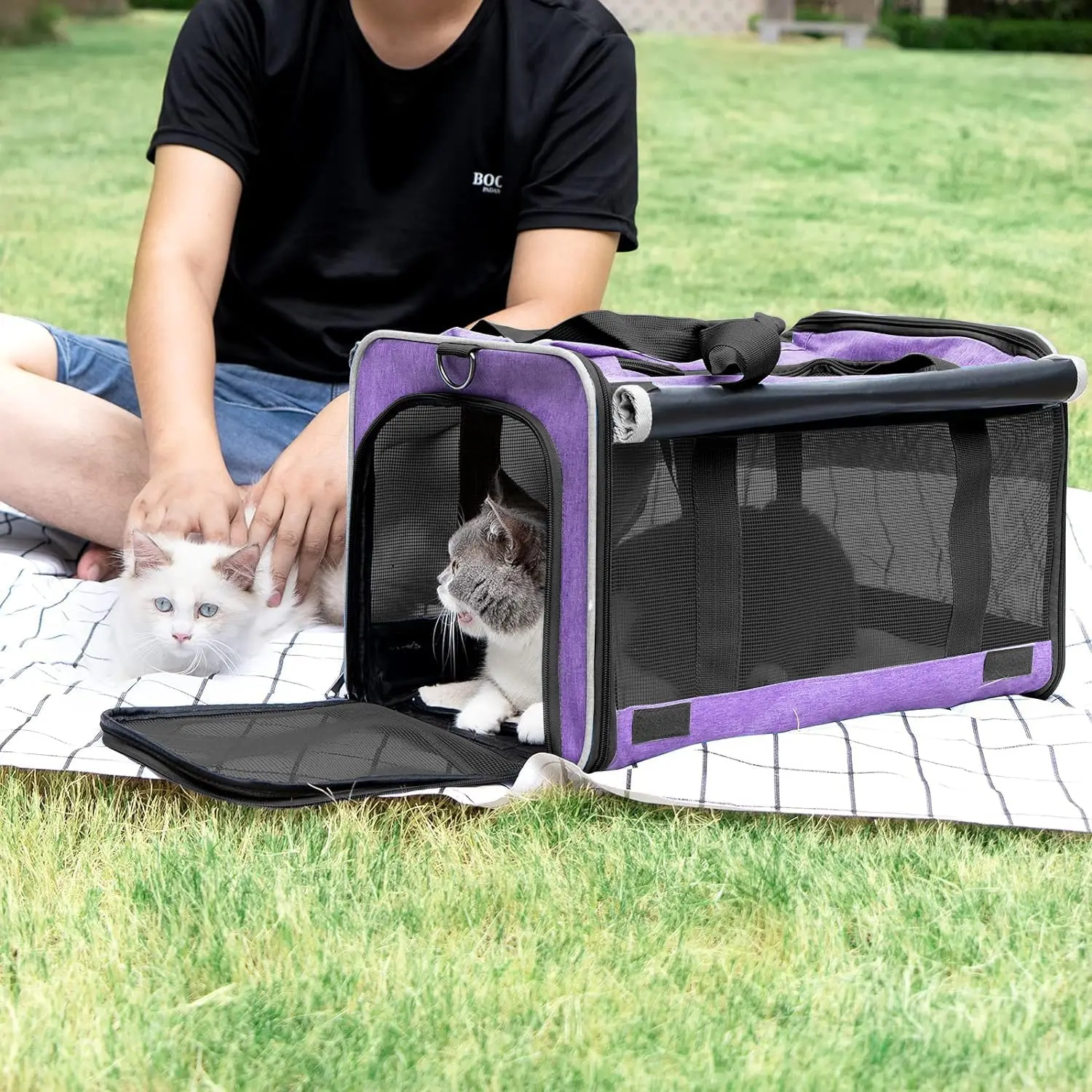 

Carrying Bag for Yorkie Dog Travel Kennel Ventilated Softside Pet Carrier Tiny Dog Crate for Teacup Poodle 12lb Large Kitty
