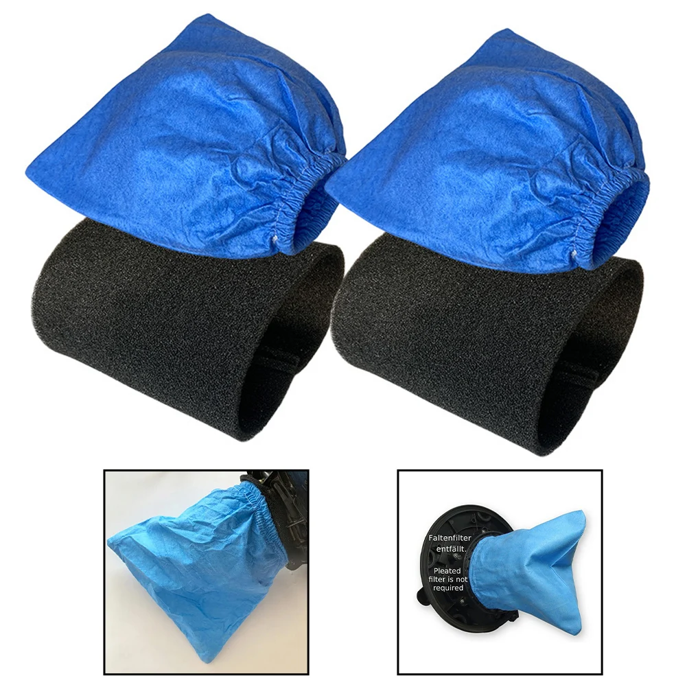 4Pcs Fabric Sponge Filter Cloth Cover For WD1 MV1 Vacuum Cleaner Dust For For For Bag Replacement Parts Washable Blue Accessorie
