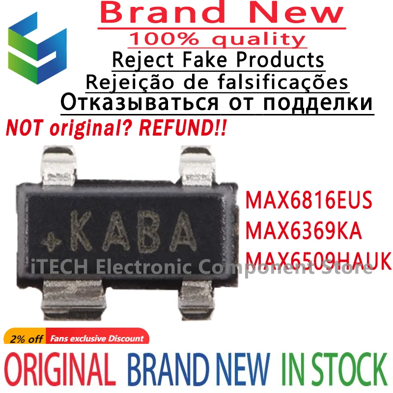 10pcs/lot MAX6816EUS+T KABA MAX6369KA+T AADC MAX6509HAUK+T ADNU New Original CMOS Switch Debouncers MAX6816 MAX6369 MAX6509