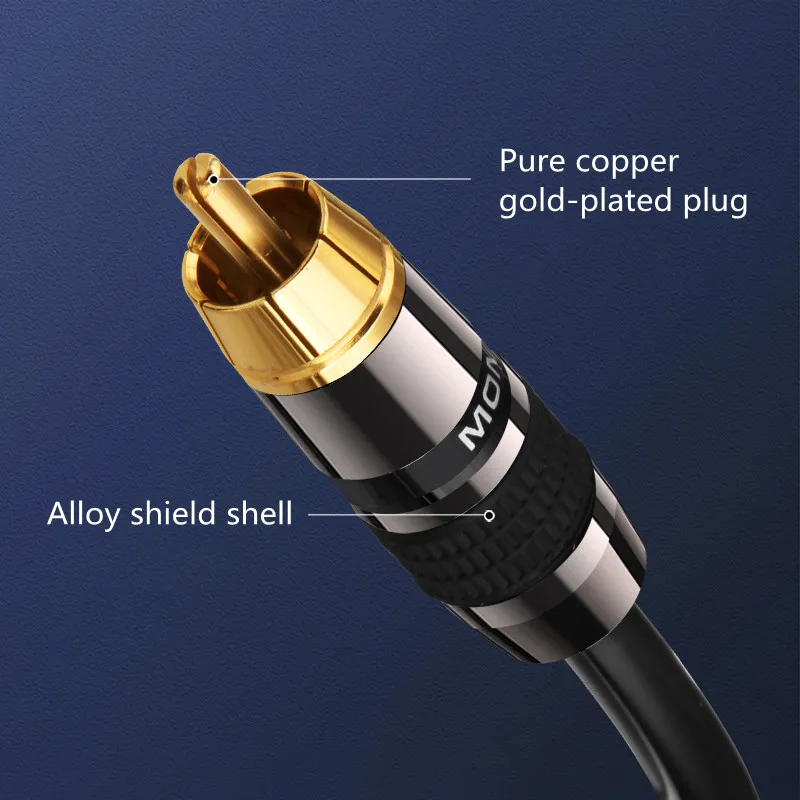 고순도 OFC 구리 몬스터 빅 6.5mm ~ 2 RCA 더블 로터스 원 포인트 2 오디오 AUX 케이블 믹서 앰프 인터페이스 와이어