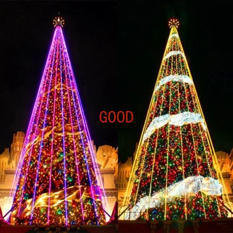 Grande albero di natale con cornice 5m 6m 7m pacchetto albero di natale quadrato all'aperto