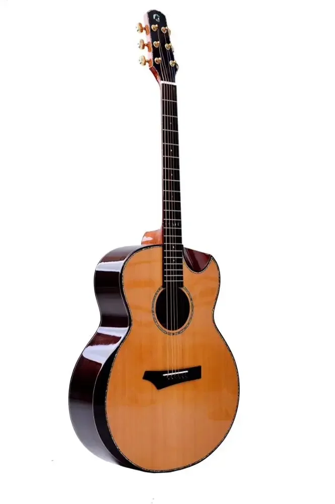 S-600 High End Handmade High-gloss Solid Cedar Acoustic Guitar