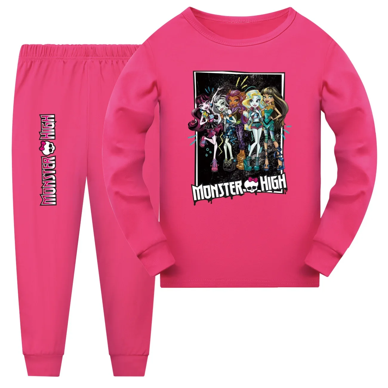 Girls Boys Autumn Clothing Set Monster High Kids Sports T Shirt+Pants 2-piece Set Baby Clothing Comfortable Outfits Pyjamas