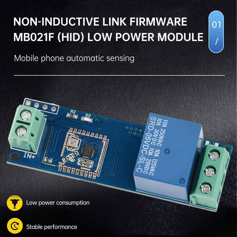 DC 5V Single Relay Module XY-MBO21F Module Proximity Switch Module UART Interface Bluetooth Automatically Turns On/APP Control