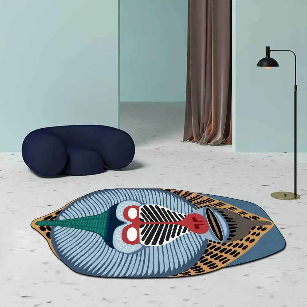 3D Fashion Creative Monkey Carpets Cartoon Animal Floor Area Rug Bedside Kids Play Mat Soft Flannel Carpets for Home Living Room