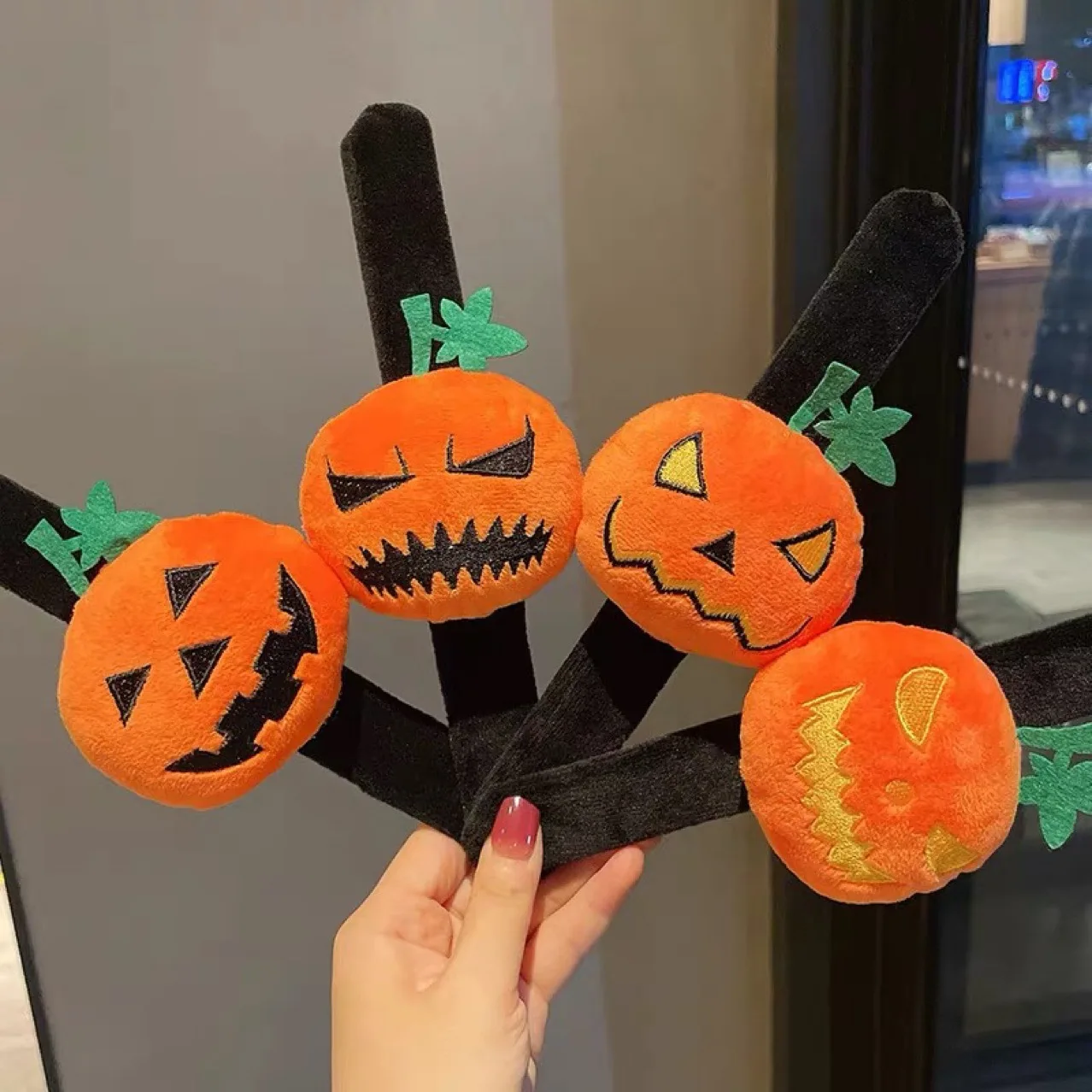 Spooky Cute Fun Halloween Pumpkin Devil Headbands Funny Hair Hoops Costume Party Hair Accessory for Women Kids Decorations