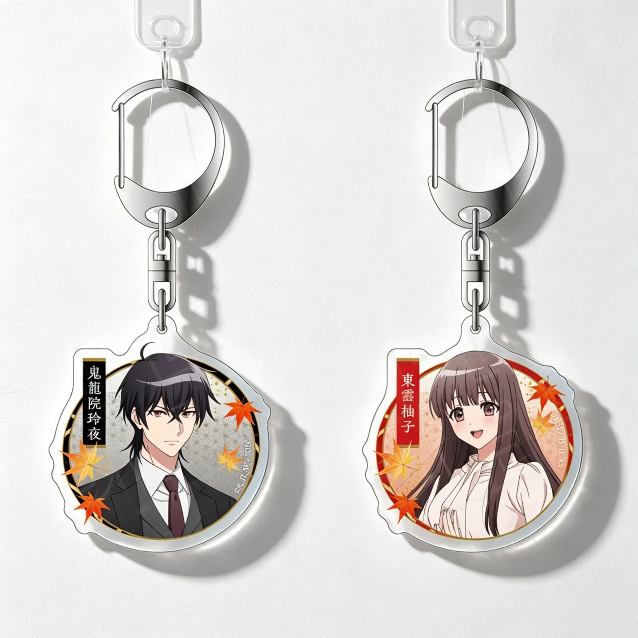 Anime The Ogre's Bride Reiya Kiryuin Yuzu Marda Circle Acrylic Pendant Keychains Bag Decorations Fans Gifts