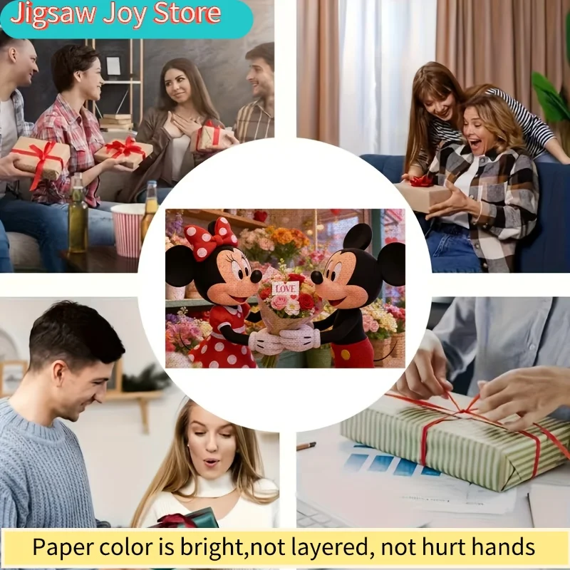 2D plat, 1000 stuks Disney Mickey & Flower Shop puzzel - Valentijnsdag cadeau geschikt voor &, puzzeluitdaging, kamerdecoratie (slaapkamer