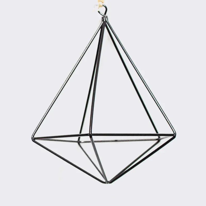 Air Plant Flower Decoration Design Metal Hanging Geometric Shape Basket Home Garden Outdoor Hanger Holder Bracket