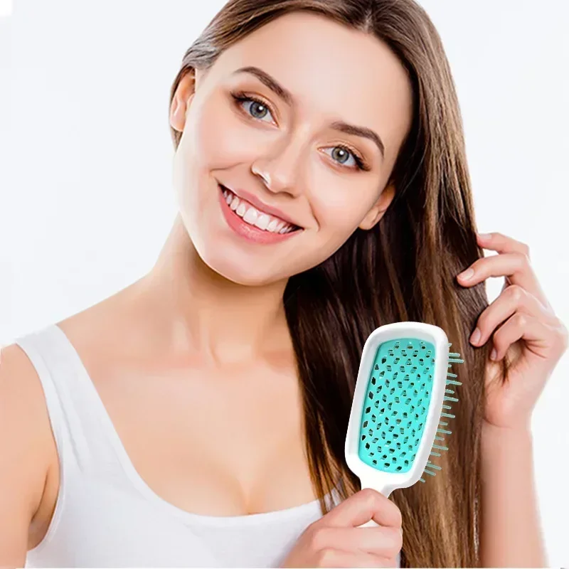 Fluffy Hair Styling Comb Hollow Hairdressing Comb Smoothing Honeycomb Comb Plastic Head Massage Brush Dry Wet Hollow Out Brush