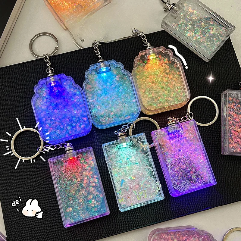 Luminescent Fluid Clear Brick Acrylic Polco Kpop Guka Girl Stickers Idol Photo Decoration DIY Photocard with Keychain