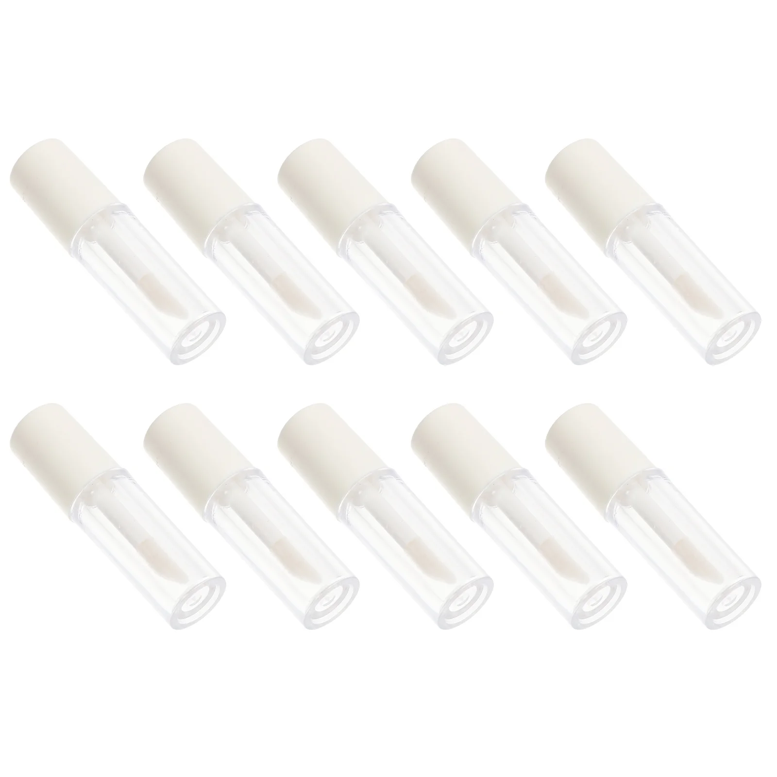 10 pièces Tubes de brillant clair vide 1 2ml blanc brillant à lèvres Tubes capuchon Portable bricolage échantillons conteneurs pour rouge à lèvres maquillage