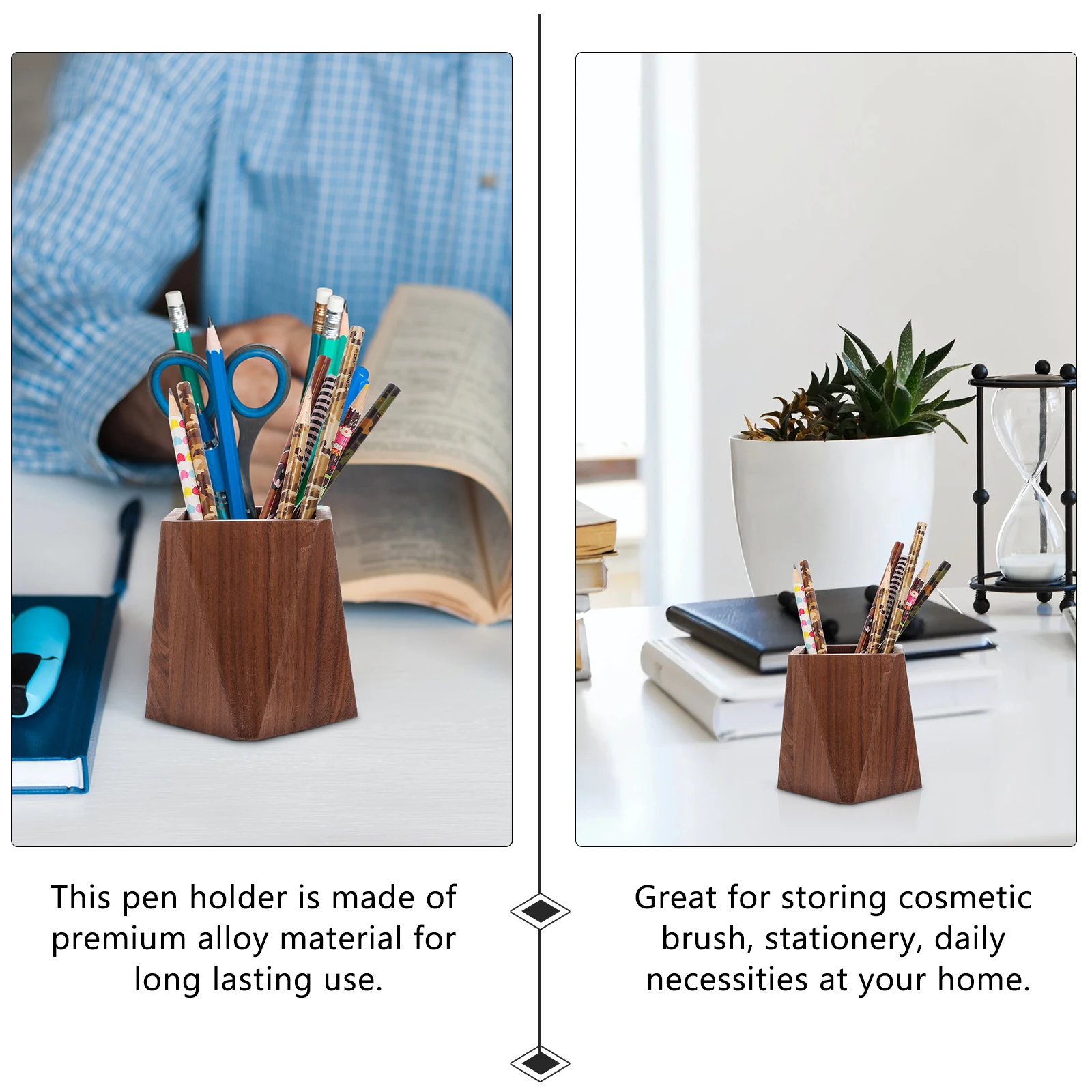 

Wooden Pen Holder Storage Decoration Aesthetic for Desk Desktop Creative Small Ornament Pencil Pot Office Beech