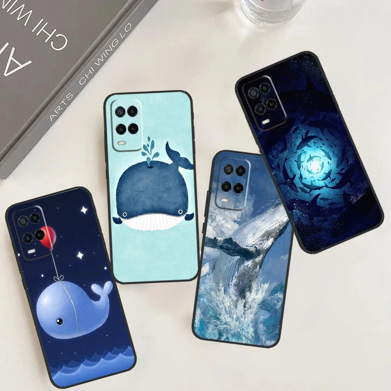 Dream Whale Cartoon For OPPO A78 A98 A58 A5 A9 A53 A17 A57 A77 A16 A76 A96 A54S A74 A94 A15 A52 A72 A93 Case