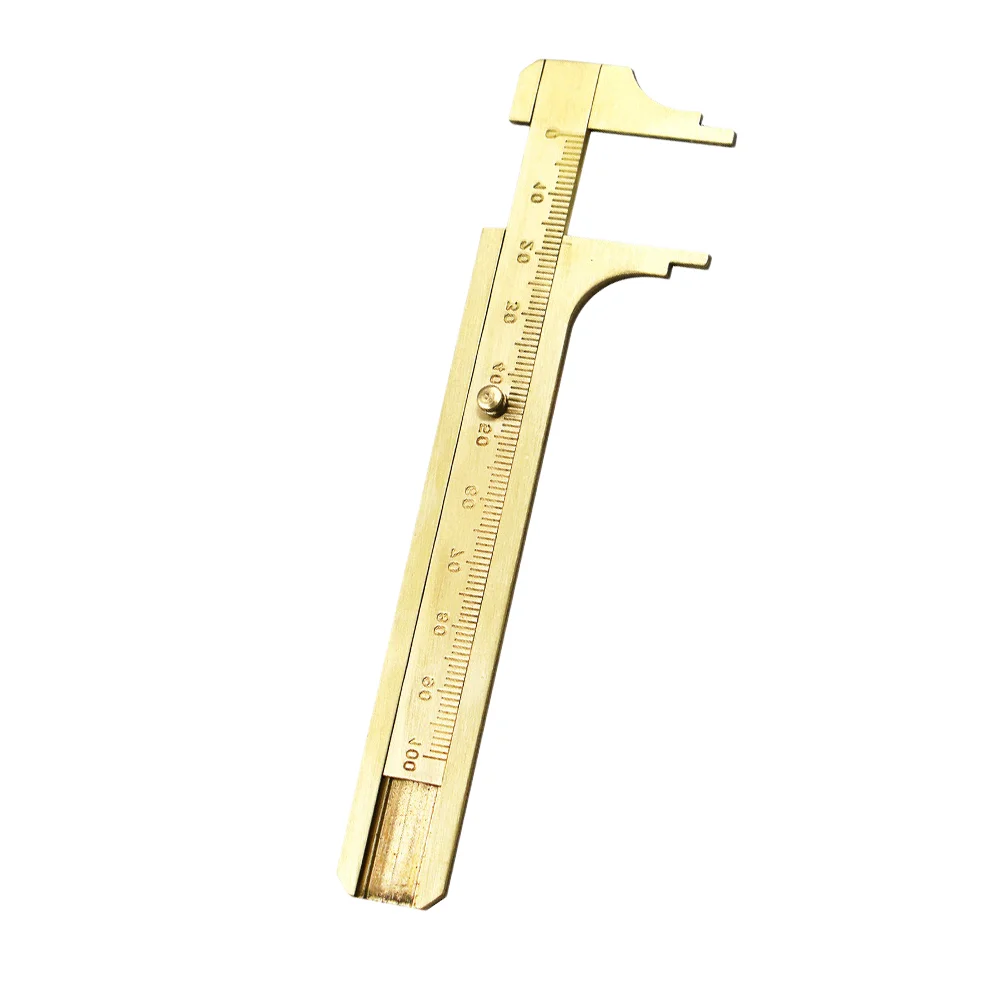 

100m Caliper Copper Gauge Caliper Scale Mini Brass Sliding Pocket Caliper(Golden)