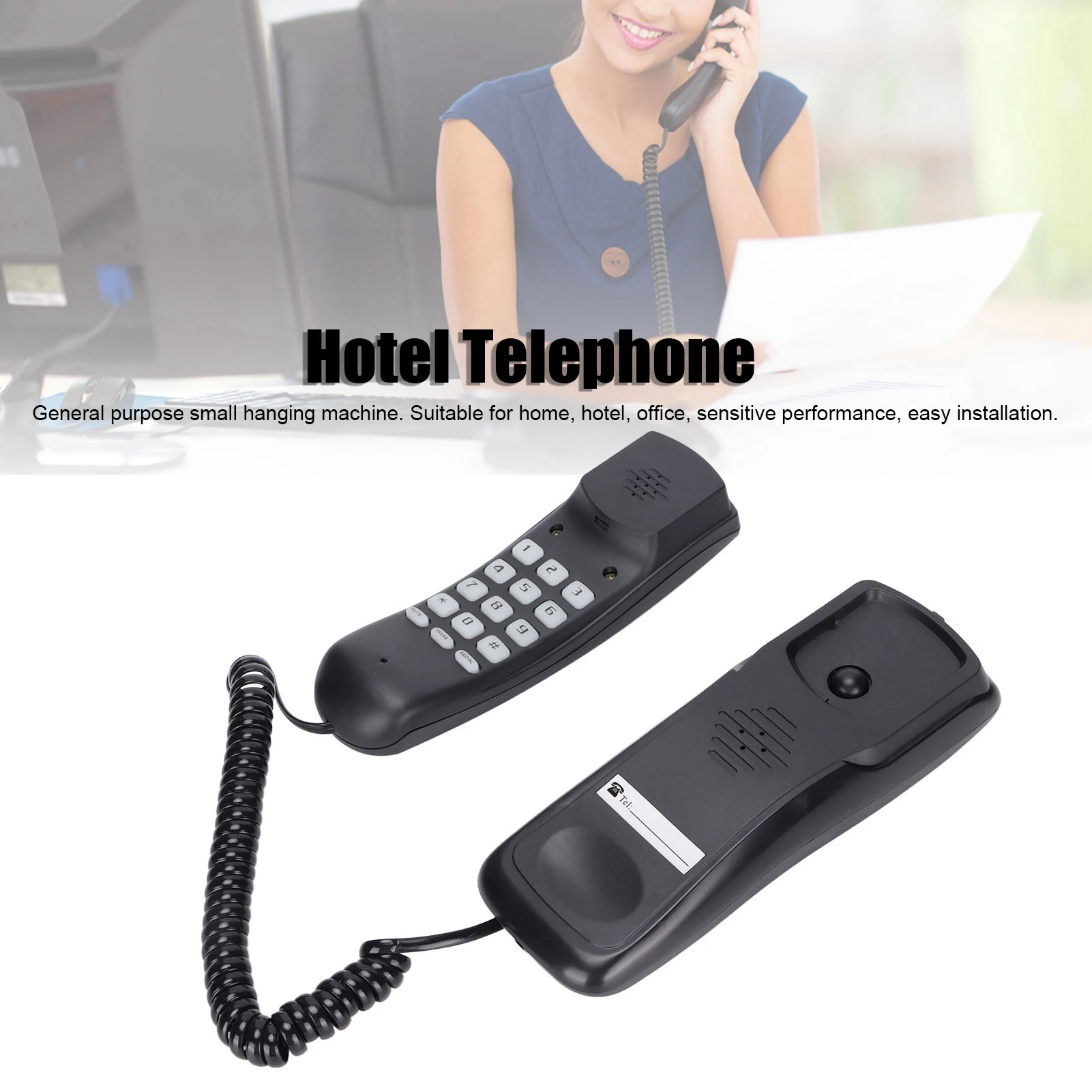 Corded Wall Phone Home Telephone Multifunction Wall Mountable Telephone for Office Home Hotel Bathroom Wall Mounted Telephone