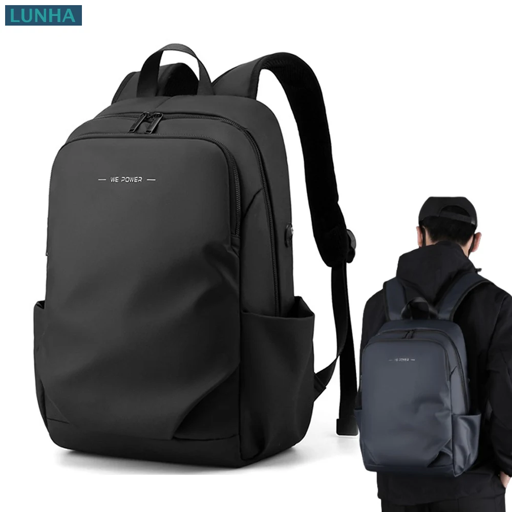 

Мужской рюкзак 14-дюймовые сумки для ноутбука Легкая водонепроницаемая нейлоновая школьная сумка для подростков Путешествия Спорт на открытом воздухе Подорожные поездки Черный