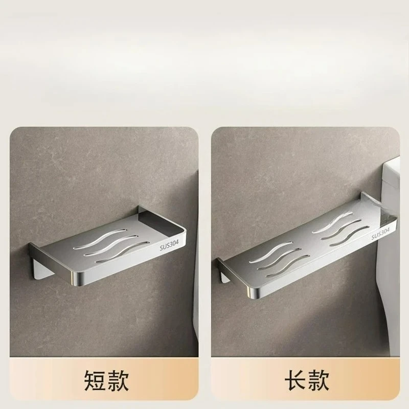 1pc 304 stainless steel toilet storage rack non perforated toilet bathroom wall storage rack