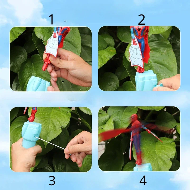 أنيمي سبايدرمان الخيزران اليعسوب لعبة طائرة الرجل الحديدي الكابتن الدورية سلسلة ألعاب طائرة لعبة للهواء الطلق للبنين الأطفال هدية #3