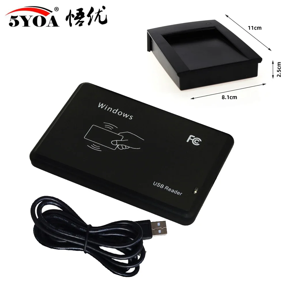 5YOA 125Khz RFID Reader EM4100 USB Proximity Sensor Smart Card Reader no drive issuing device EM ID USB for Access Control