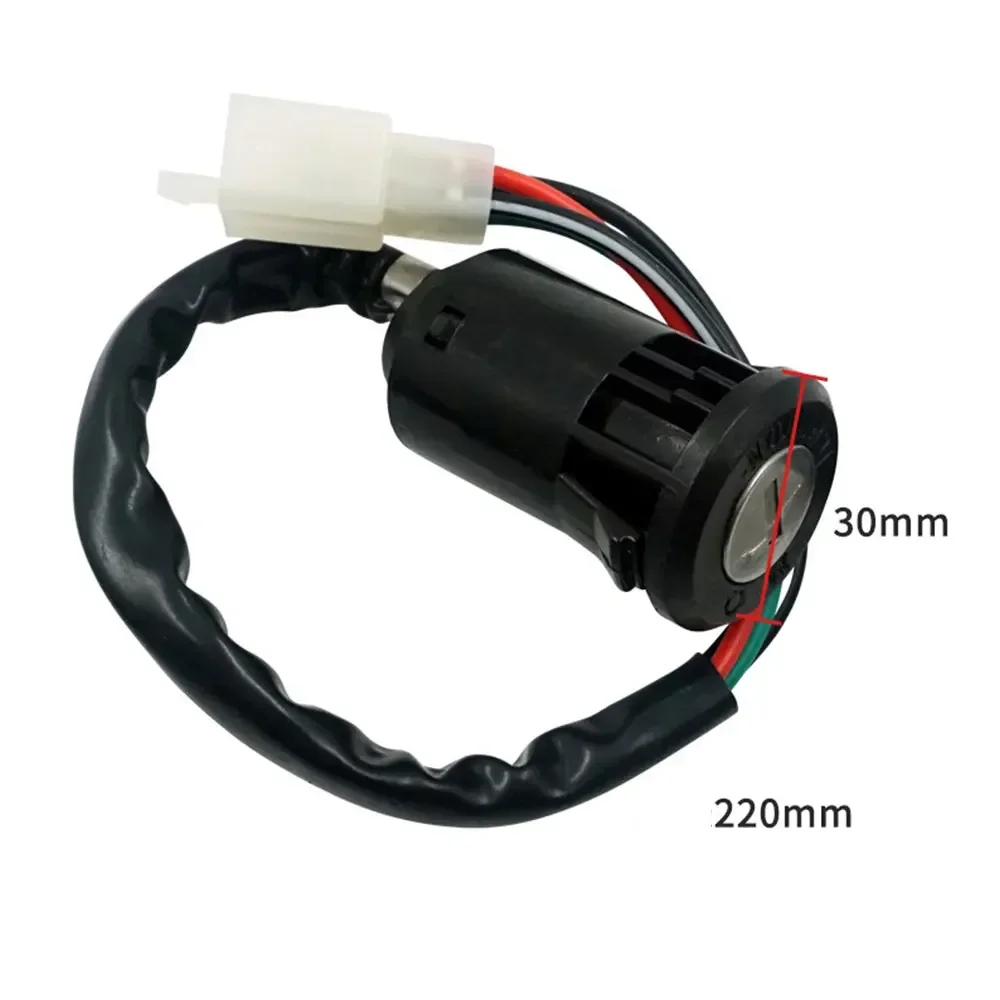 Universal Motorcycle Ignition Switch with 2 Keys, Plastic On/Off Replacement Parts for Scooter, ATV, Quad, Dirt Bike Accessories
