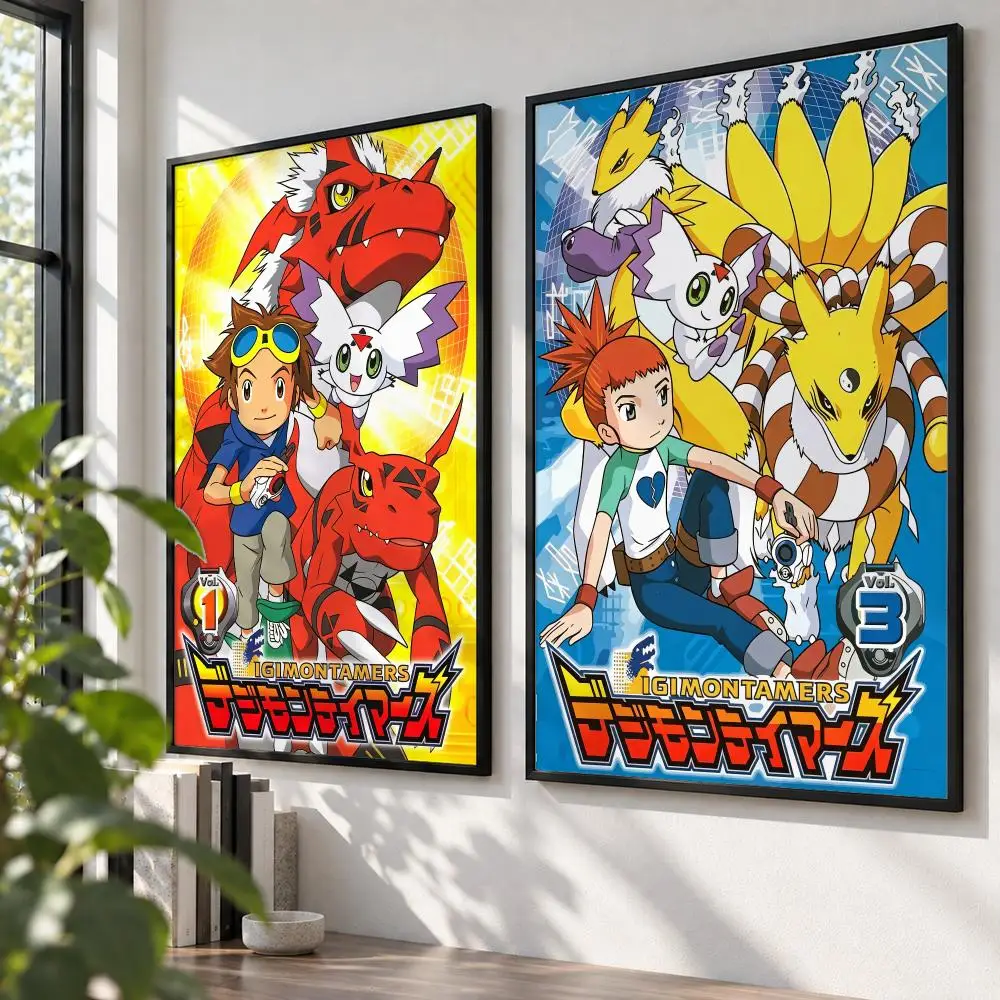 anime Digimon Digital Monster Poster HD Poster Self Adhesive Waterproof Wall Art Print Bedroom Living Room Modern Decor Gift