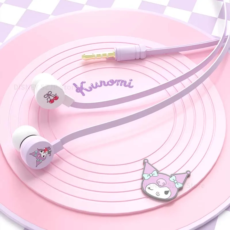 Sanrio in-ear Wired Earbuds Kuromi Cinnamoroll Music Earphones My Melody Kawaii Games Sports Headphones Pochacco Girls Gifts