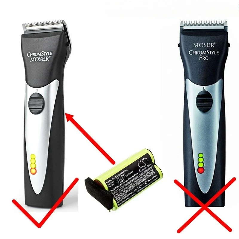 Shaver Battery For Moser:1871-7590, ChromStyle 1871, Super Cordless 1872 Clipper, Wella Academy ChromStyle, ChromStyle 1872