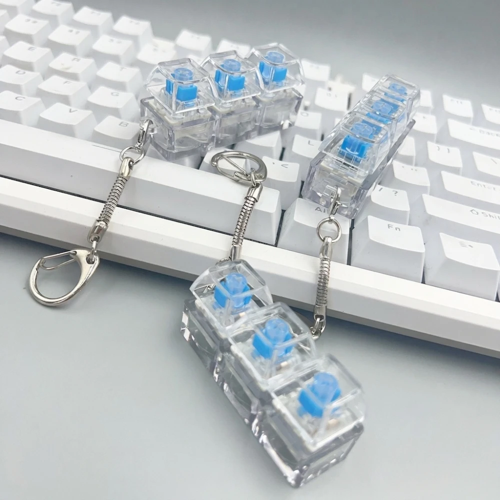 Tactile Switch Tester Fidget Keychain Mechanical Keyboard Stress Relief Gadget Plastic Sensory Toy Portable Office Supply