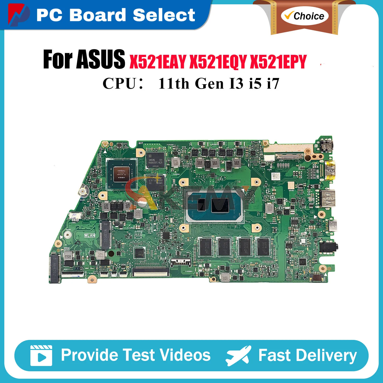 

X521EQ Laptop Motherboard For ASUS X521EPY X521E V533E I521E X521EAY X521EQY X521EQYB R521E K533E Mainboard W/ 11th Gen I3 i5 i7