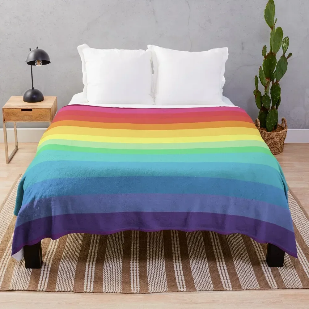 

Rainbow Stripes Throw Blanket for babies funny gift Comforter Soft Plush Plaid Blankets