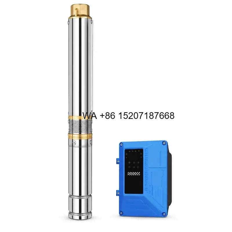 Wmwmnu for Solar Powered Submersible Water Pump 5.2m3/h 75m 3 Inch DC 110V 750W Deep Well Borehole Pump for Agriculture