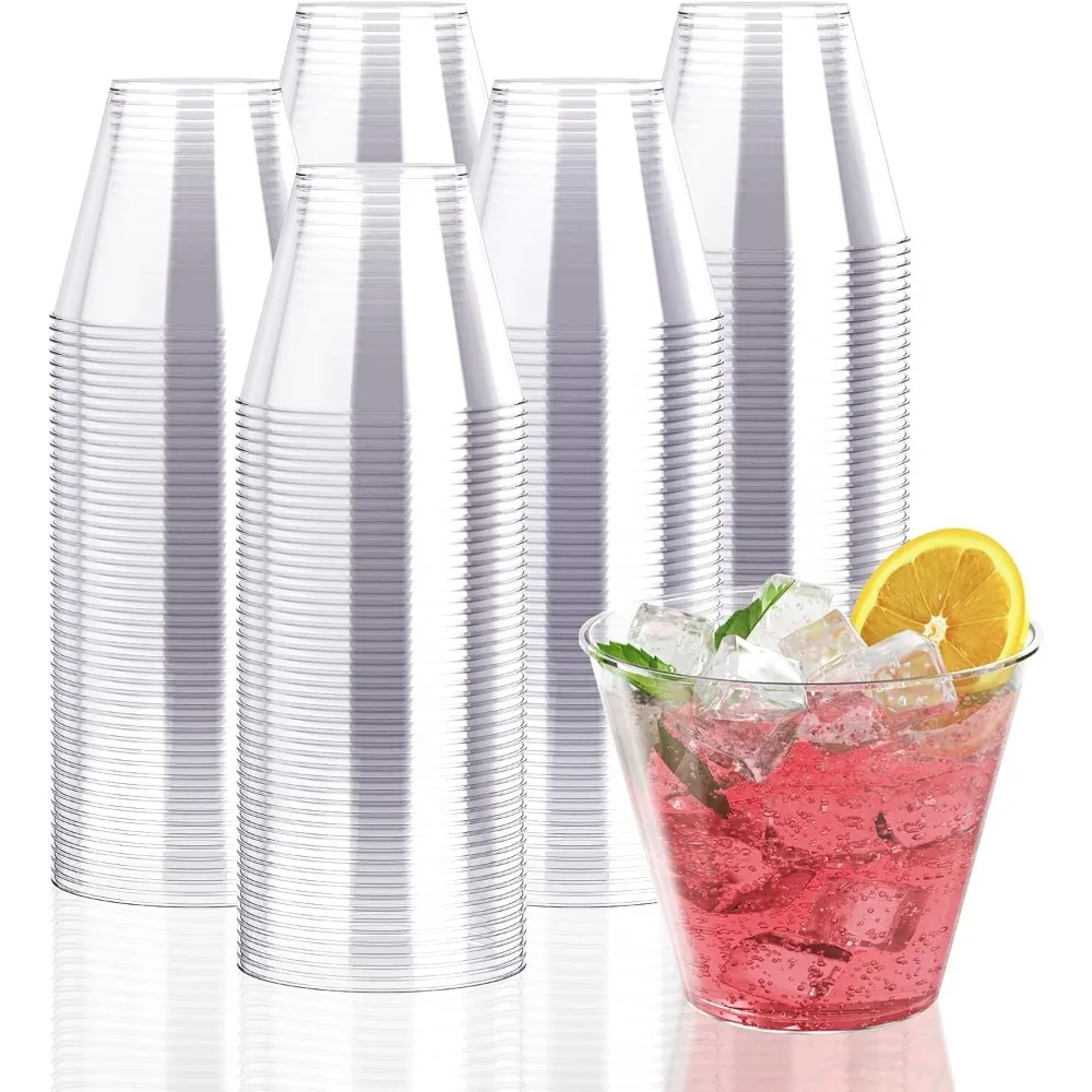 

300 Count Clear Disposable 9oz Cups Heavy Duty for Christmas Wedding Party Home