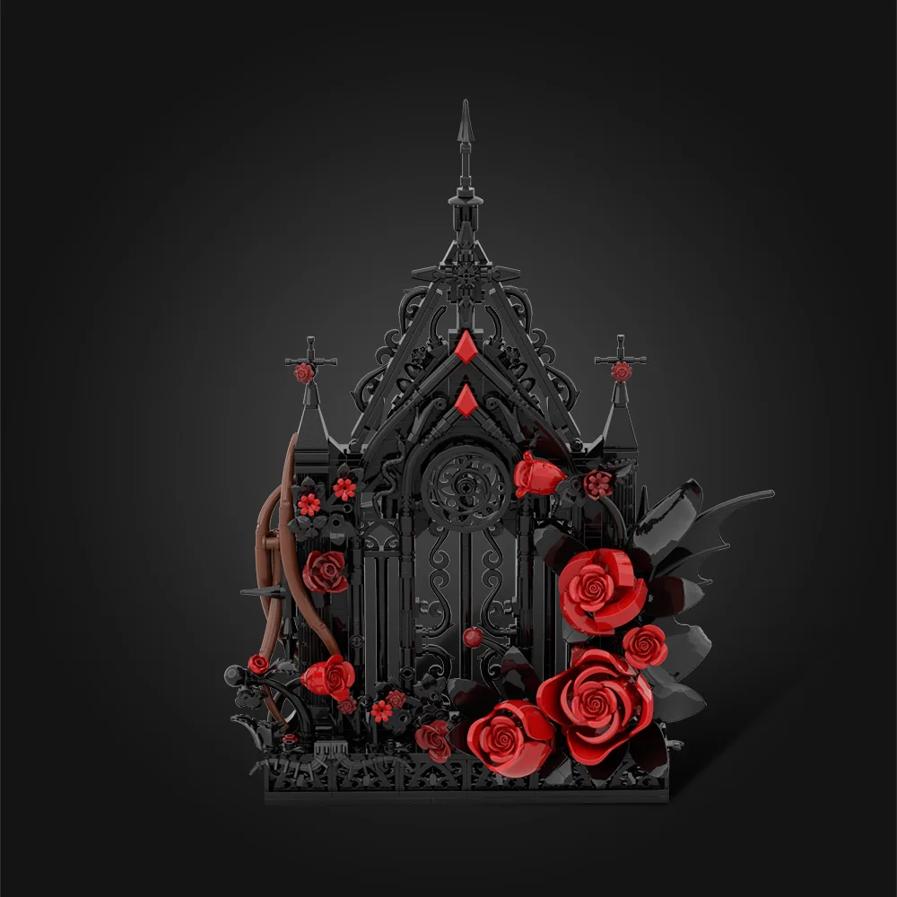 MOC Gothic Windows Bricks Medieval Castle Gothic Windows Architecture Building Blocks Model Creativity Assembly Toys Aldult Gift