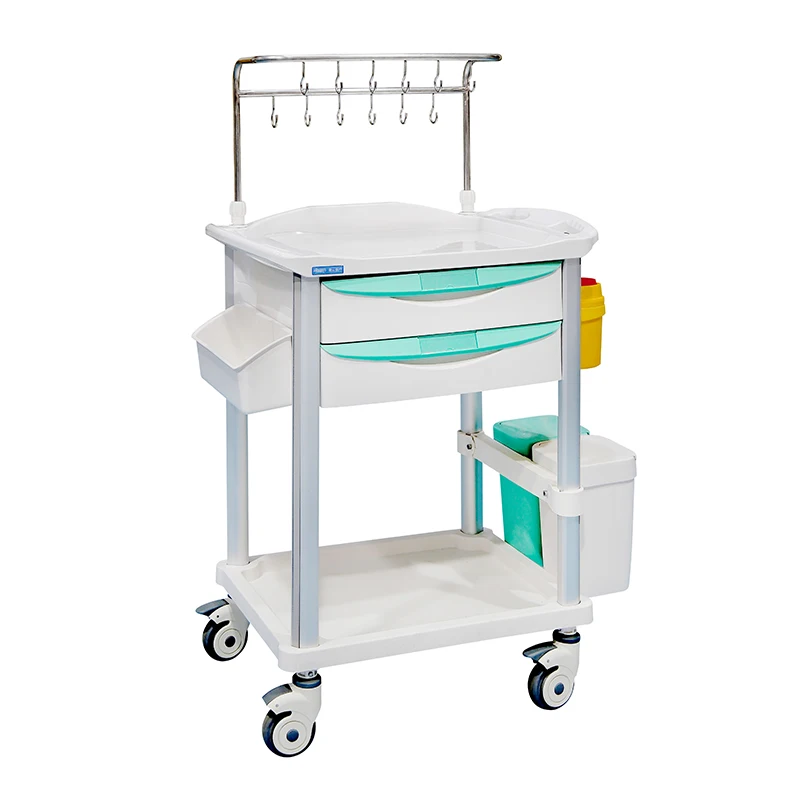 

Professional Hospital Drugs Cart ABS Anesthesia Treatment Emergency Medical Trolley Cart With Drawer