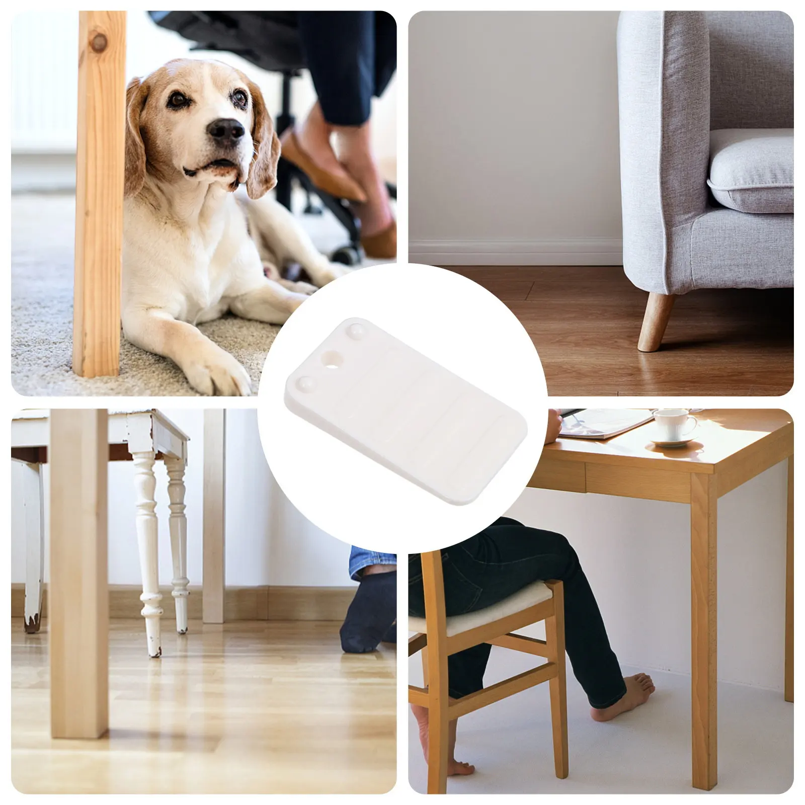 6Pcs Furniture Raising Pads Anti-Skid Plastic Sofa Table Bed Foot Base Heightening Mats for Home Shop Hotel Bathroom Protection