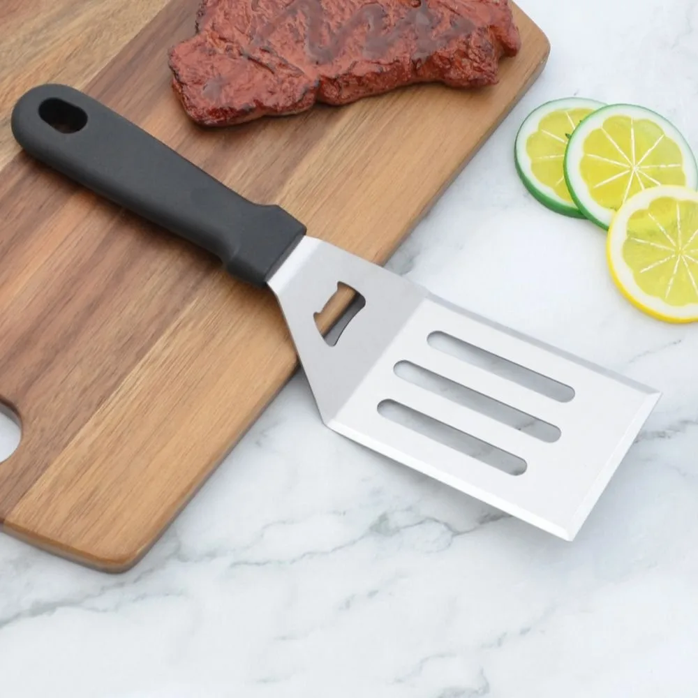 With Blade Grill Spatula Square/rectangle Head Griddle Spatula Pancake Scraper Anti-scald Handle Steak Spatula Pizza