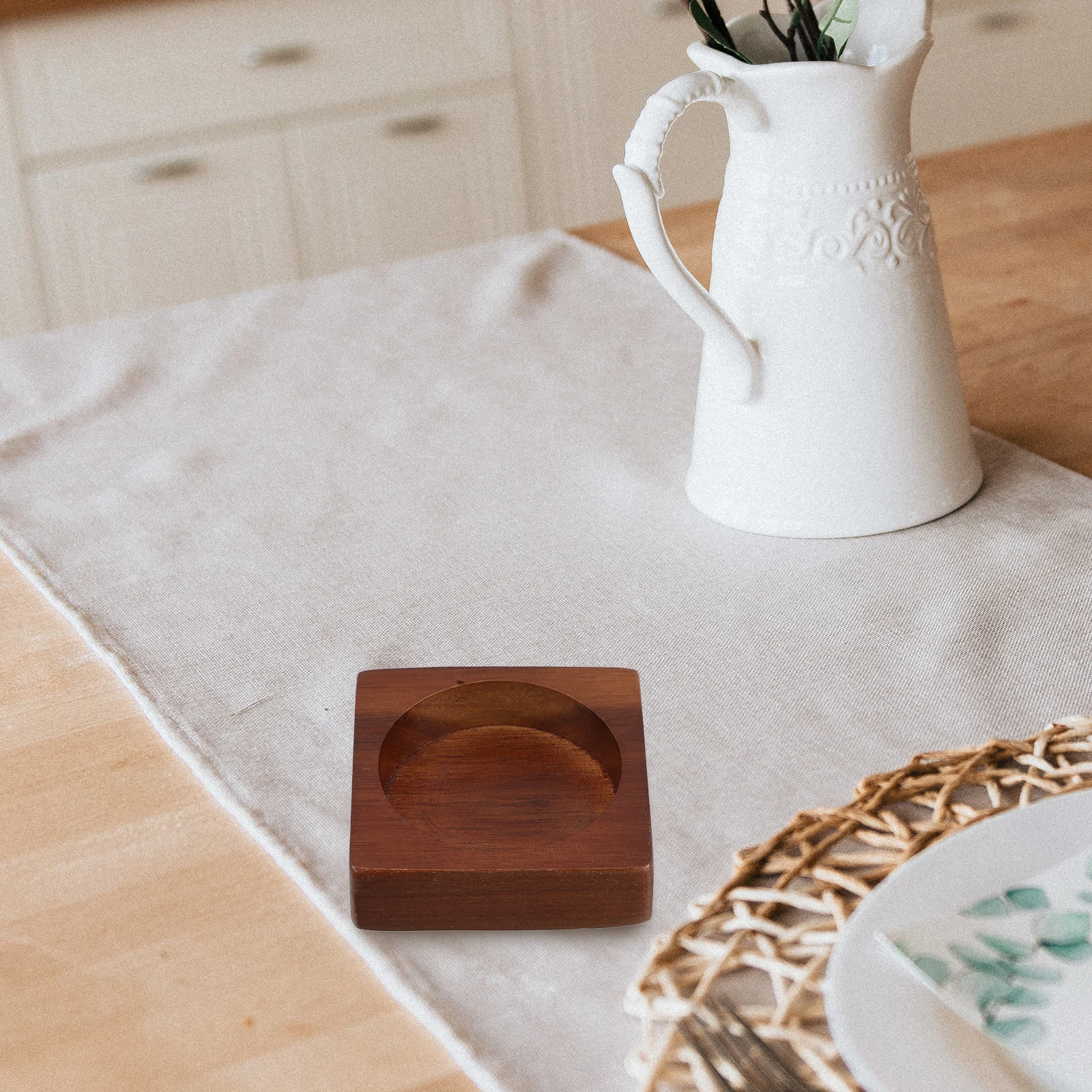 

Elegant Wooden Tray for Salt Pepper Grinders and Sauce Bottles Space Saving Organizer Nonslip Sturdy Protects Tables from