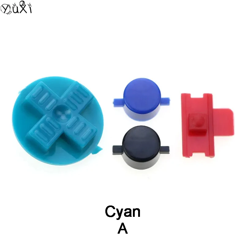YuXi 1SET untuk GB tombol Game silang DIY tombol Keypad d-pad A B tombol daya hidup mati tombol pengganti tombol plastik