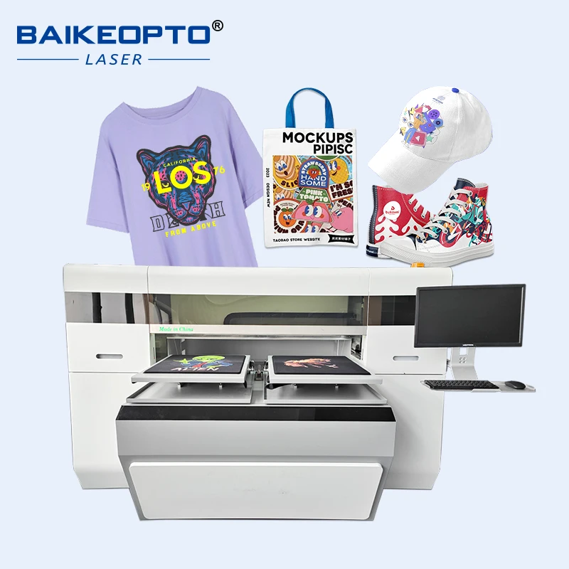 User-Friendly Digital Textile DTG Printing Machine Dual Work Bench Direct On Clothes T-shirts Garment DTG Printer