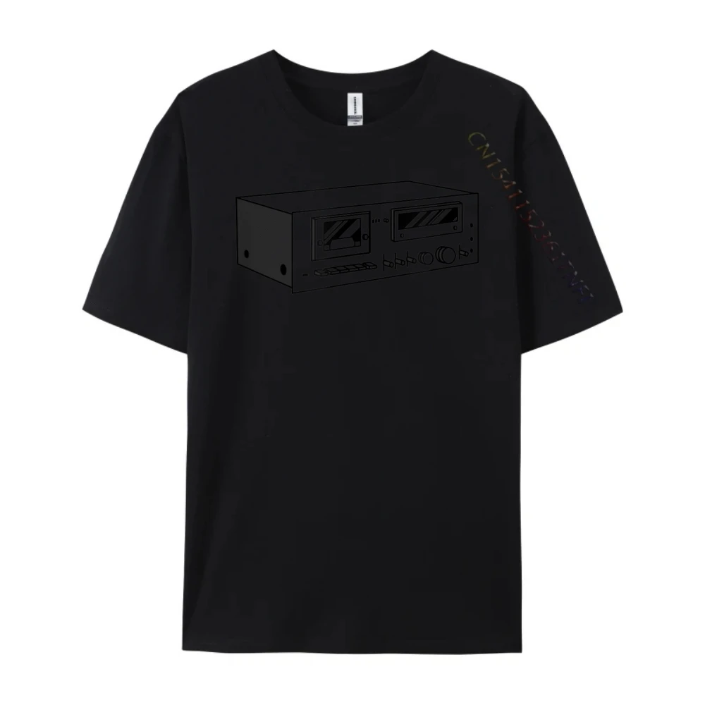 レトロカセットデッキ決して忘れない XS グラフィック Tシャツハロウィン Tシャツヒップホップヴィンテージ Tシャツ男性男性服