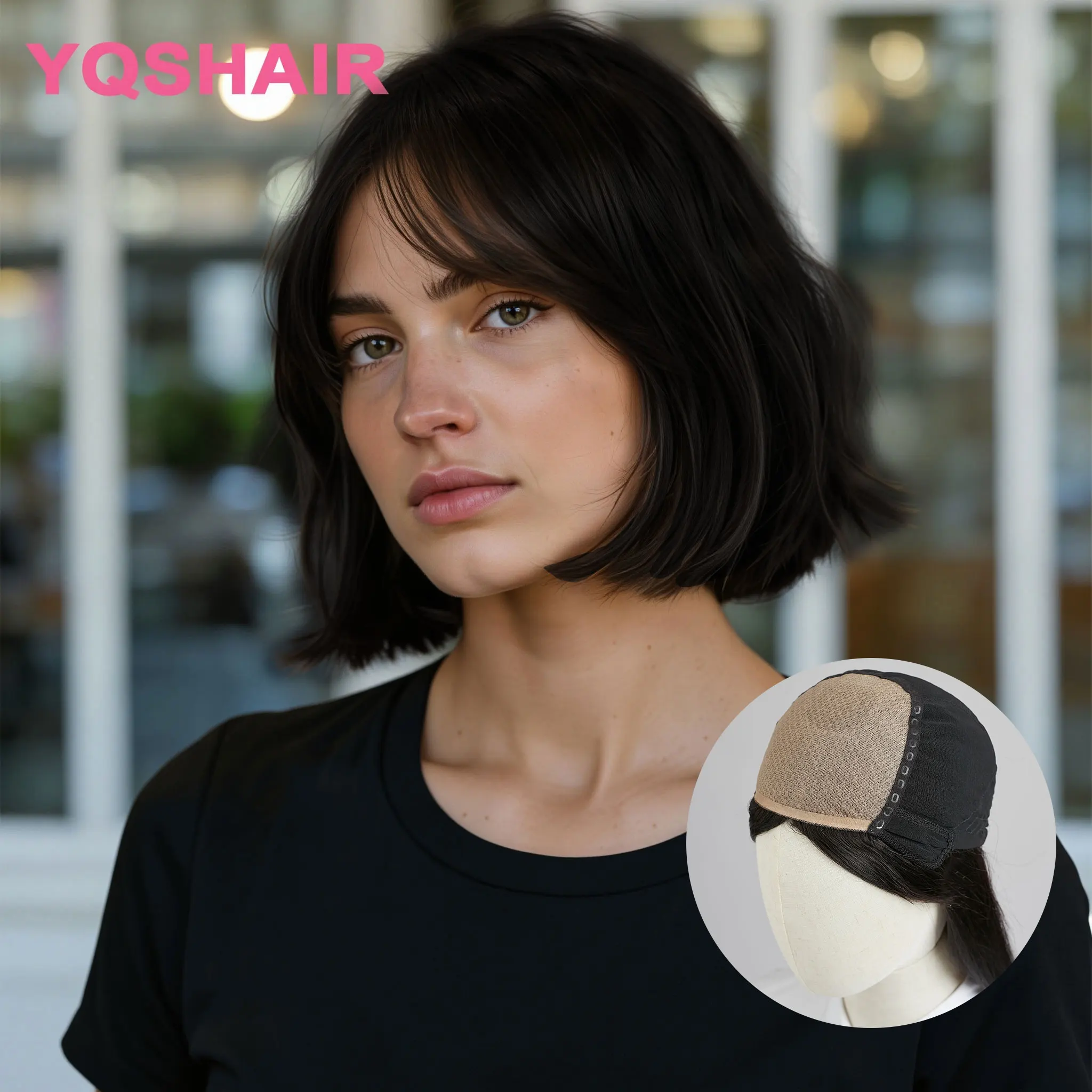 

100% Human Hair Bob Wig Glueless Full Cap Hand Made Silk Top Breathable Wig Real Human Hair Short Bob Wigs No Glue Needed