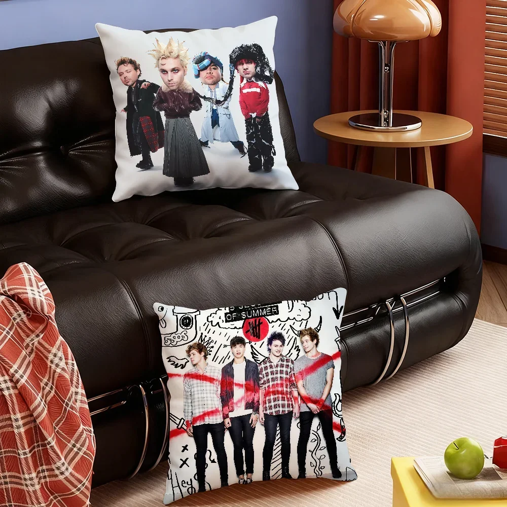 5SOS Band 5 S-Seconds of S-Summer-S cushion cover Soft Smooth Hidden Zipper Washable Decorative Couch Office Housewarming Gift