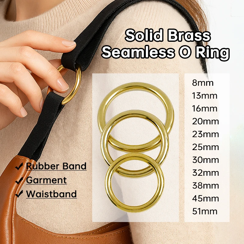

2/5Pcs 8-51mm O Ring Brass Buckles Webbing Strap Side Clip Carabiner Rings for Bag Hanger Connect Buckle Dog Collar Loop Hook