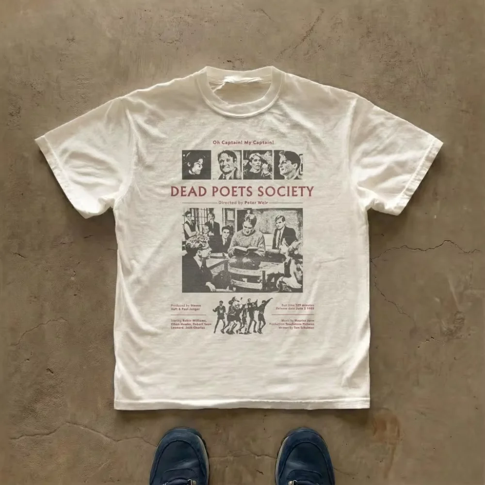2026 New Y2K Dead Poets Society Movie Poster Graphic Pattern High-Quality Comfortable All-Season Print Unisex T-Shirt