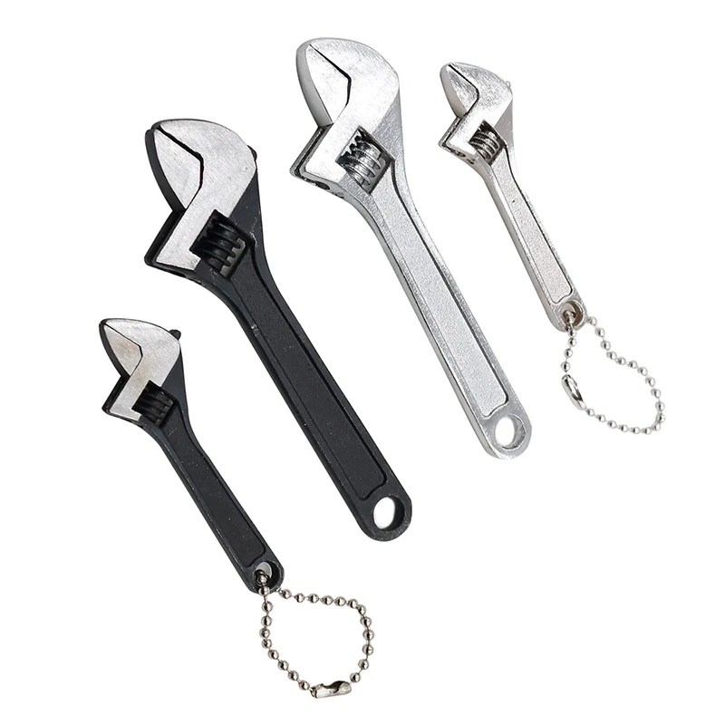 1 Stück Stahl 2,5 Zoll-4 Zoll Schwarz/Silber Affenschlüssel Mini-Maulschlüssel Mini-Werkzeug Verstellbarer Schraubenschlüssel Mini-Werkzeug Schaltschlüssel